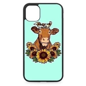 Mint Cow Sunflower Phone Case